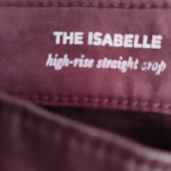 Ladies SZ 27 Adriano Goldschmied Burgundy Straight Crop Jean - Picture 5 of 6